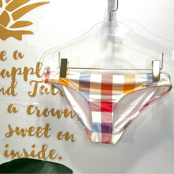 SOLID & STRIPED The Elle Bikini Bottom Tropical Gingham Swimsuit NWT - Picture 2 of 8